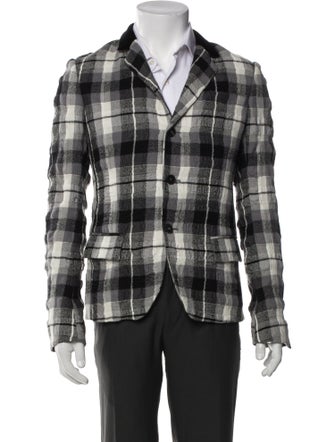Haider Ackermann Plaid Print Peacoat