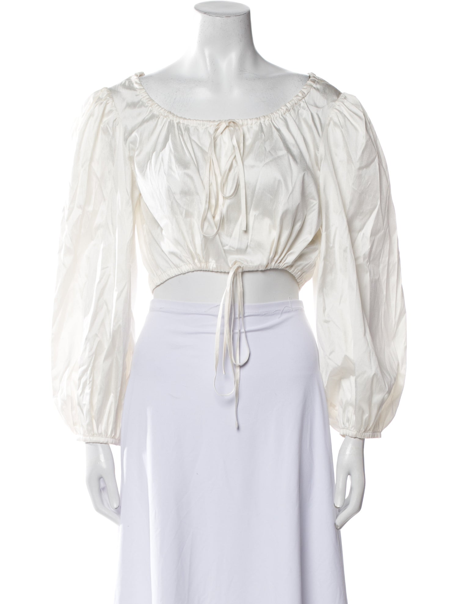 Haider Ackermann Silk Off-The-Shoulder Crop Top