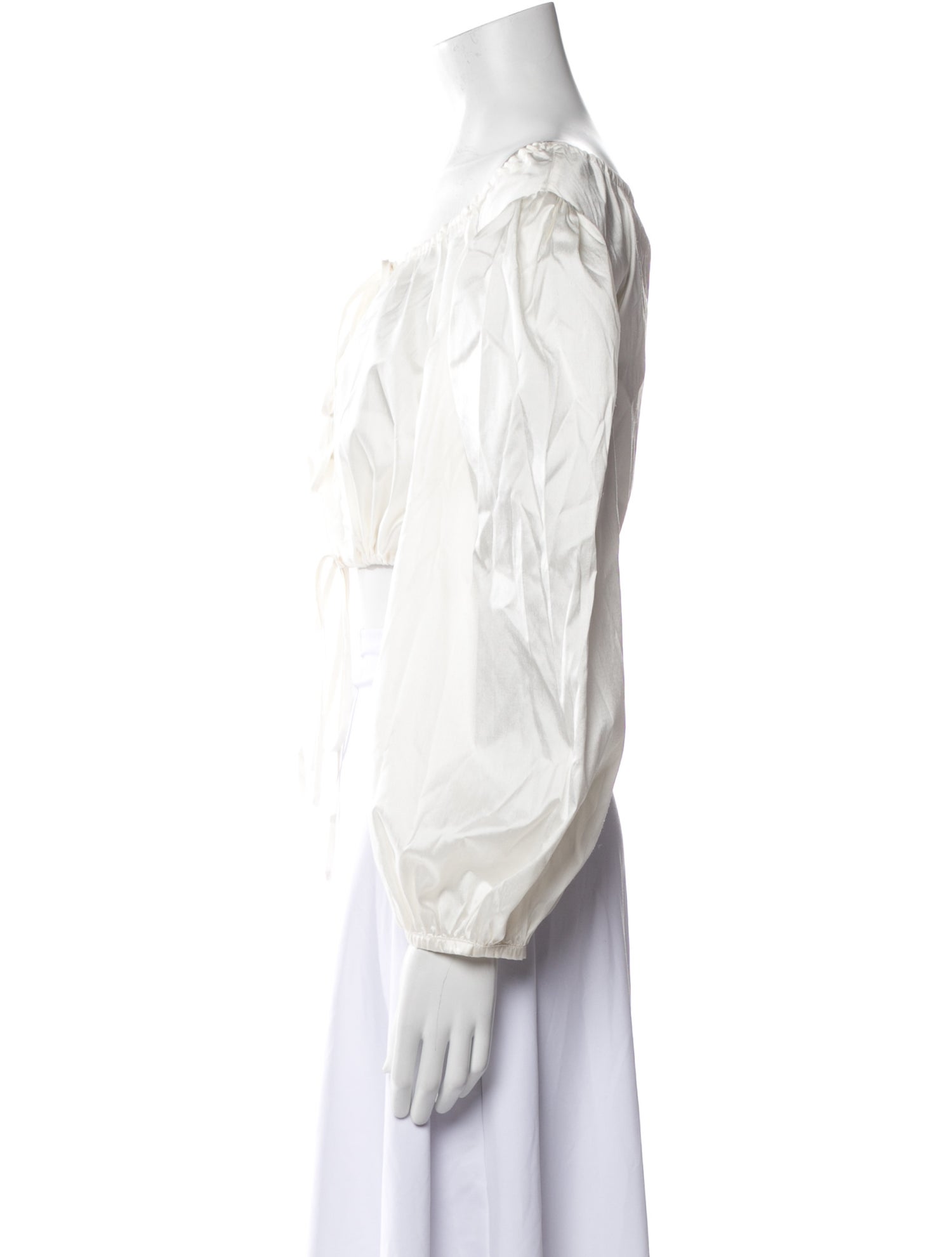 Haider Ackermann Silk Off-The-Shoulder Crop Top