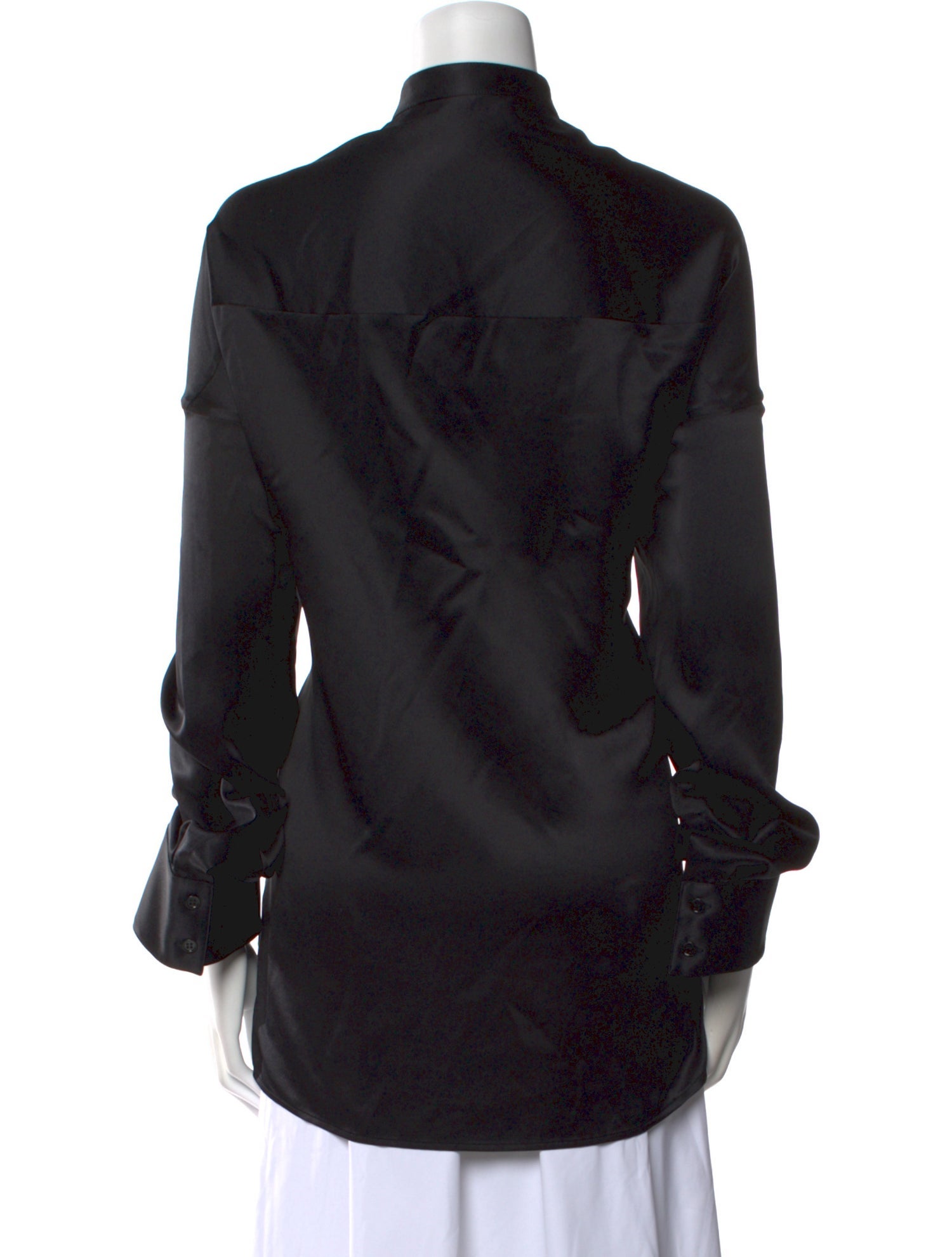 Haider Ackermann Silk Mock Neck Button-Up Top