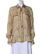 Haider Ackermann Floral Print Long Sleeve Button-Up Top