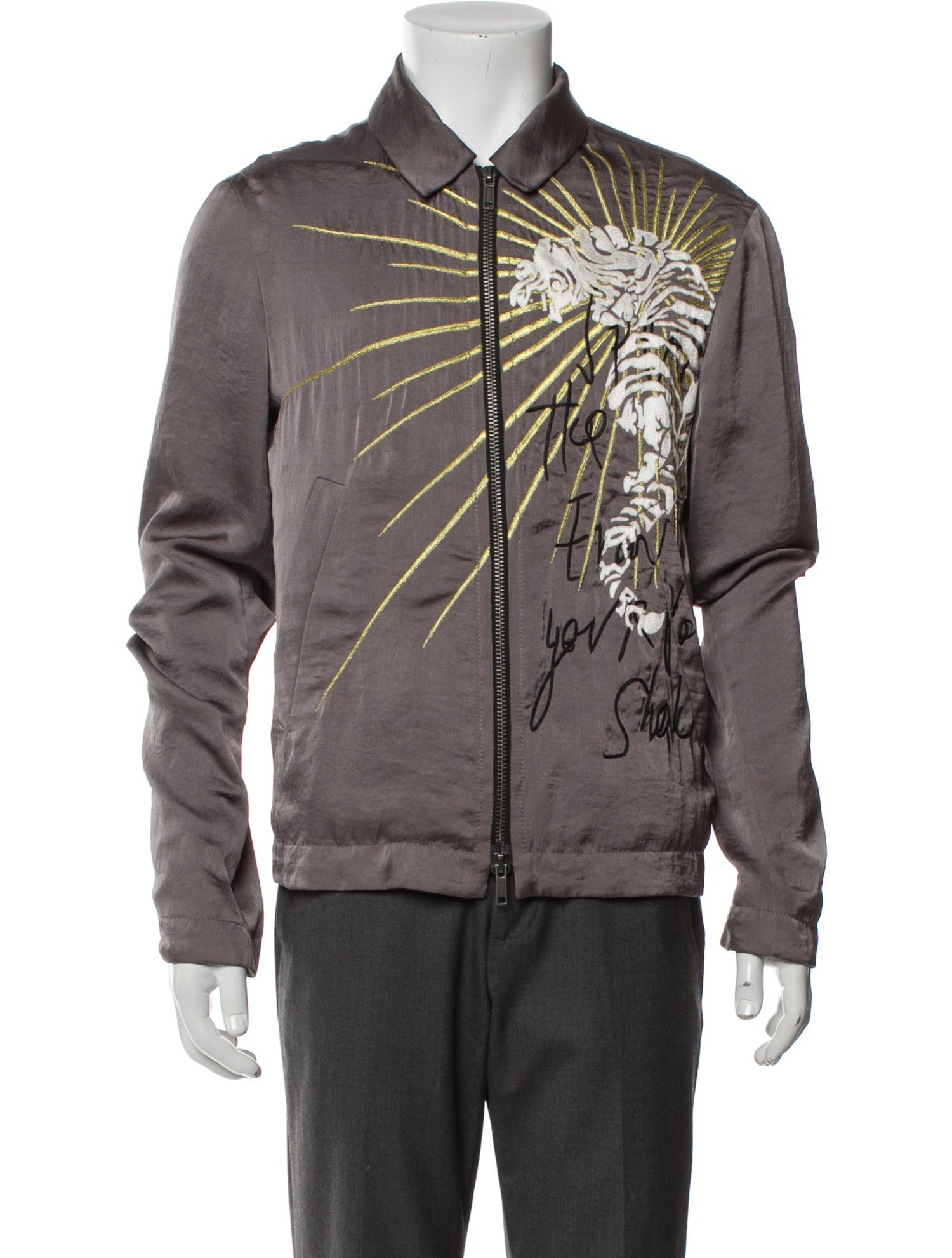 Haider Ackermann Graphic Print Moto Jacket