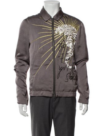 Haider Ackermann Graphic Print Moto Jacket