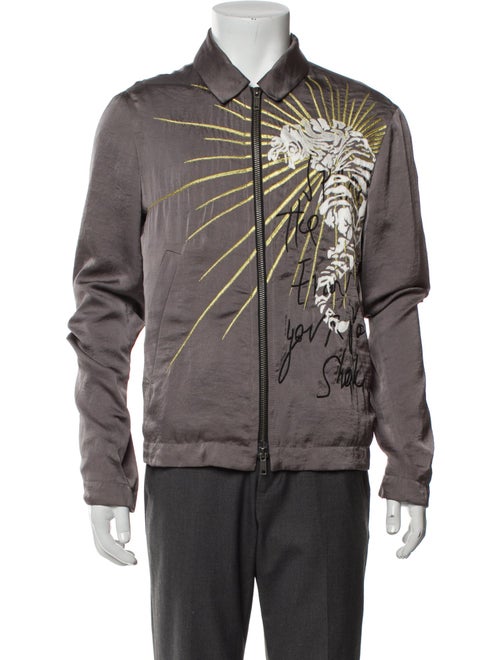 Haider Ackermann Graphic Print Moto Jacket
