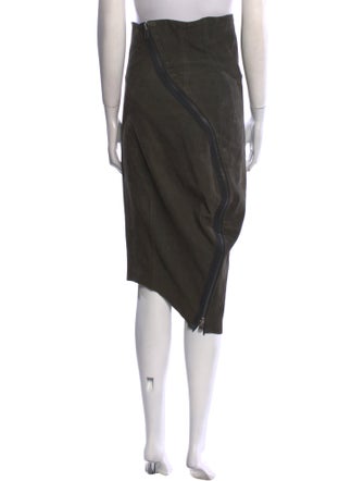 Haider Ackermann Linen Midi Length Skirt