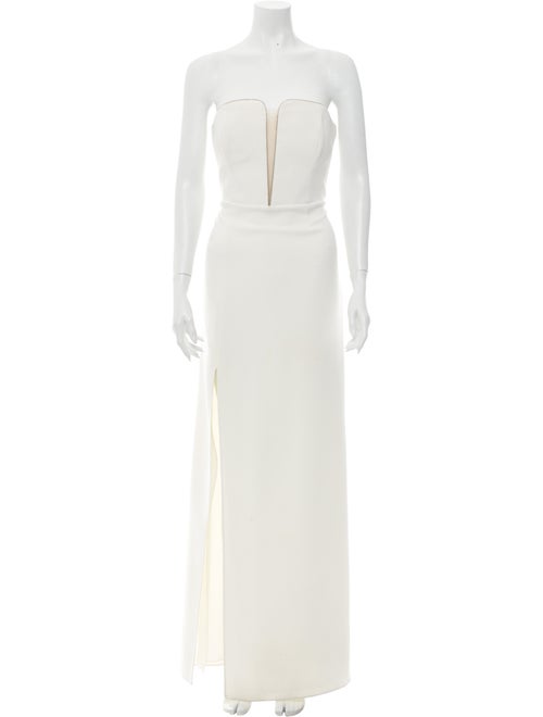 Halston Strapless Long Dress White