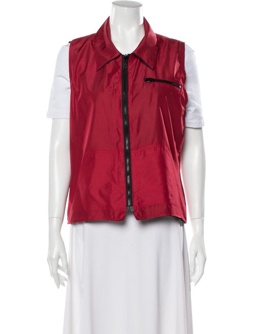 Halston Silk Vest Red