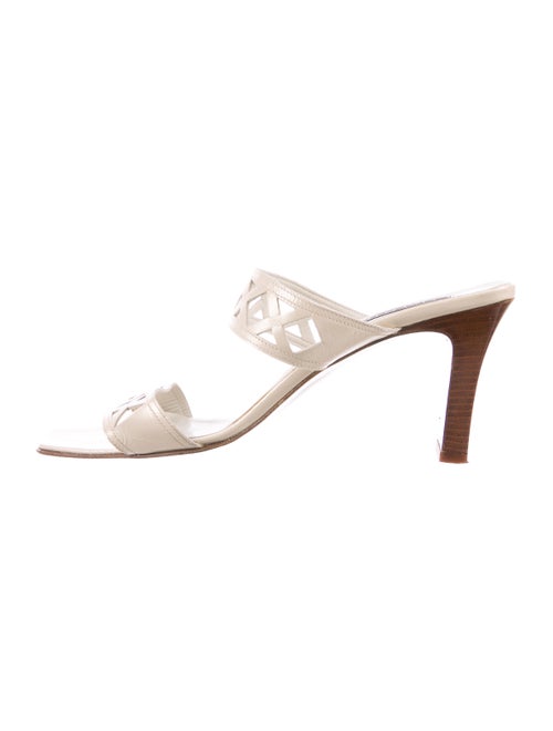 Halston Leather Slides