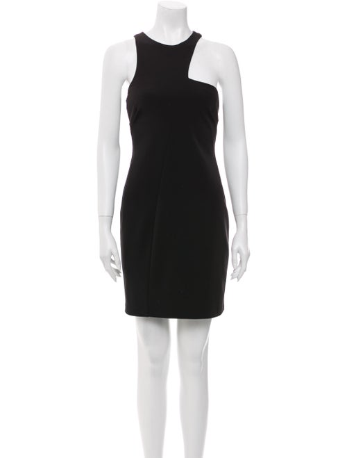 Halston One-Shoulder Mini Dress Black