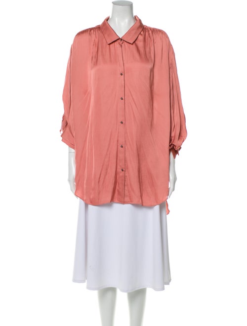 Halston Three-Quarter Sleeve Tunic Pink