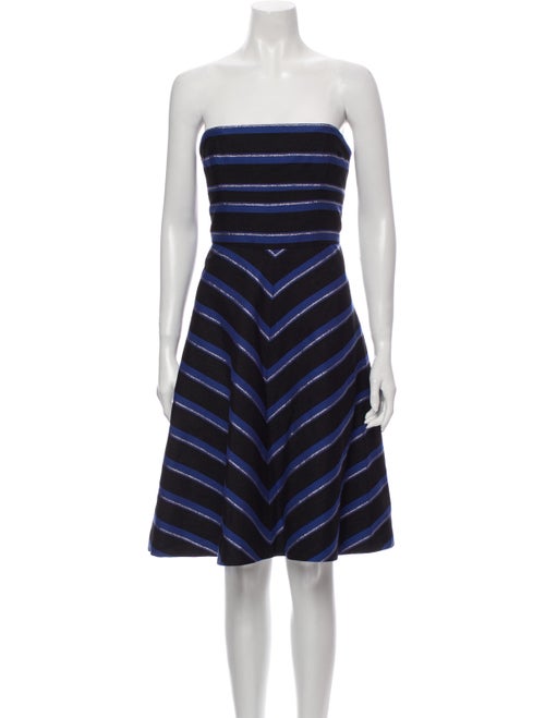 Halston Striped Mini Dress Blue
