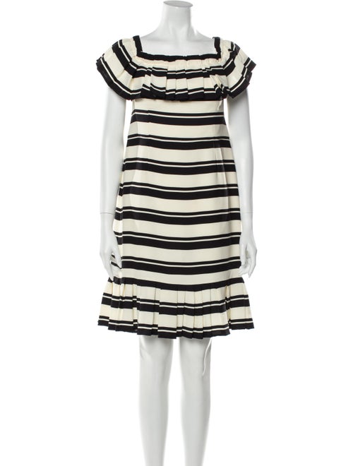 Halston Striped Mini Dress Black