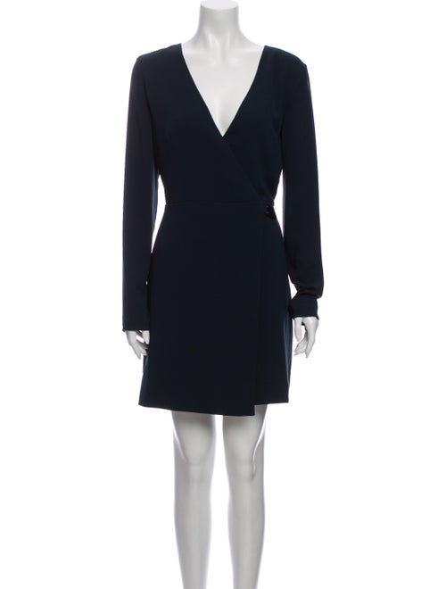Halston Silk Mini Dress Blue