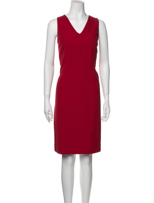Halston Sheath Knee-Length Dress Red