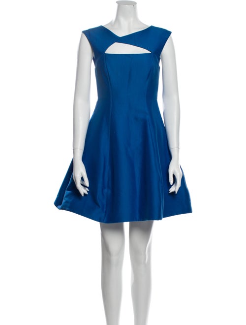 Halston Scoop Neck Mini Dress Blue