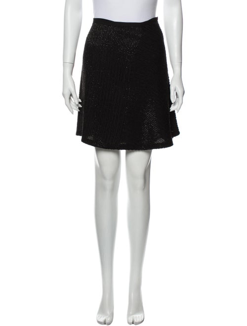 Halston Sequin Embellishments Mini Skirt Black