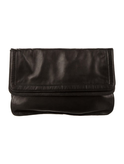 Halston Leather Clutch Black