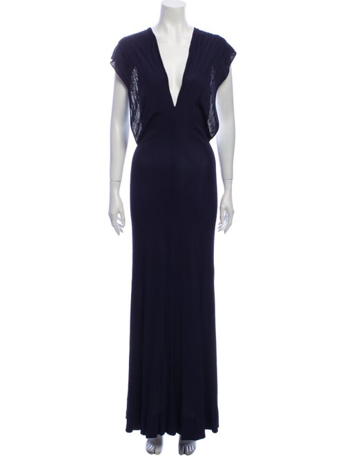 Halston Vintage Long Dress Blue