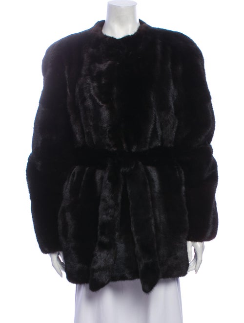 Halston Fur Coat Brown