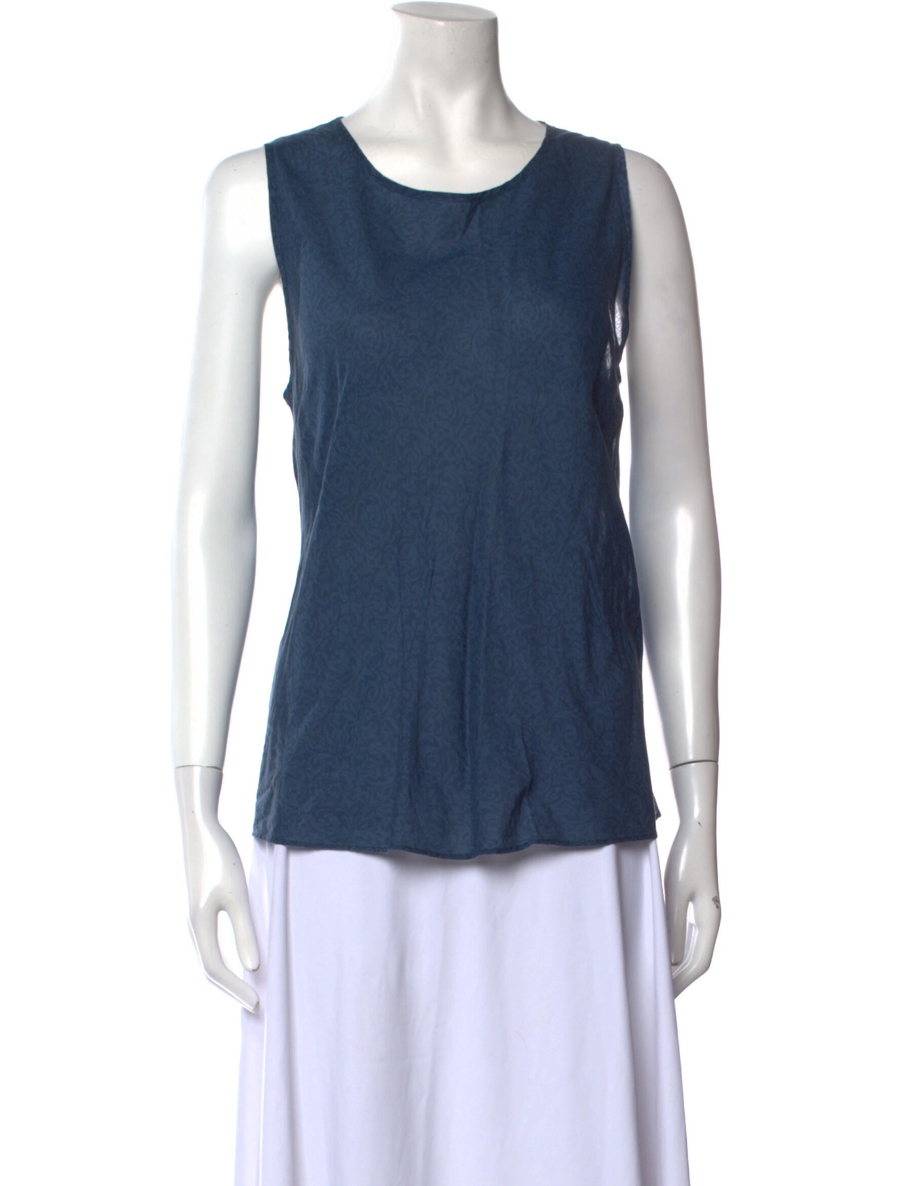 Richard Grand Cashmere Scoop Neck Top Blue Tops, Clothing