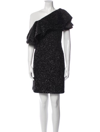 Halston One-Shoulder Mini Dress
