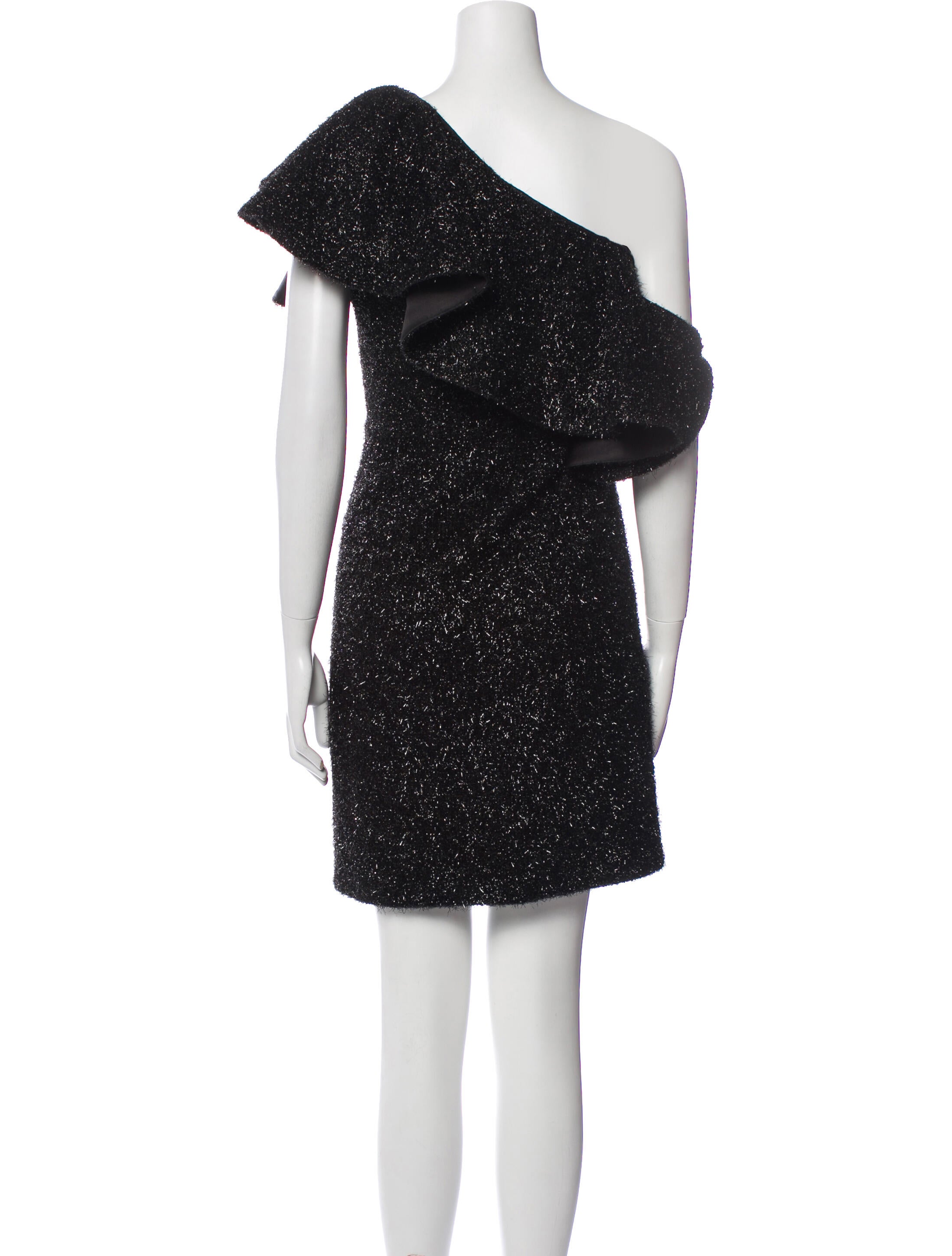low neck mini dress Shona Joy Edie Black Low Cowl Neck Mini Dress