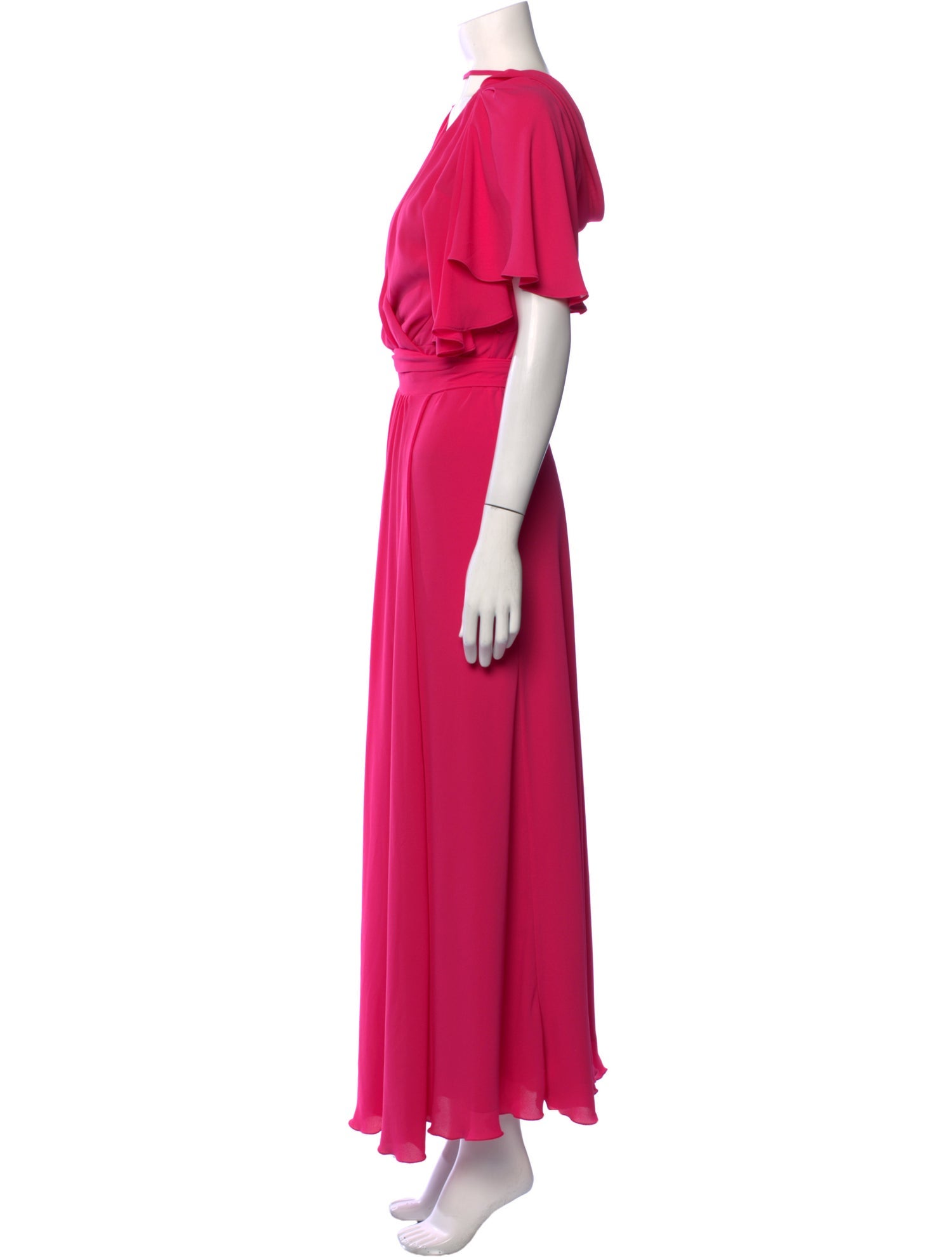 Halston V-Neck Long Dress