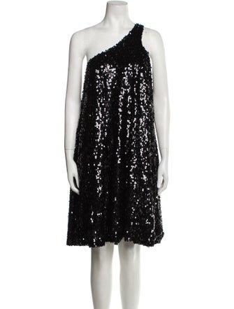 Halston One-Shoulder Mini Dress