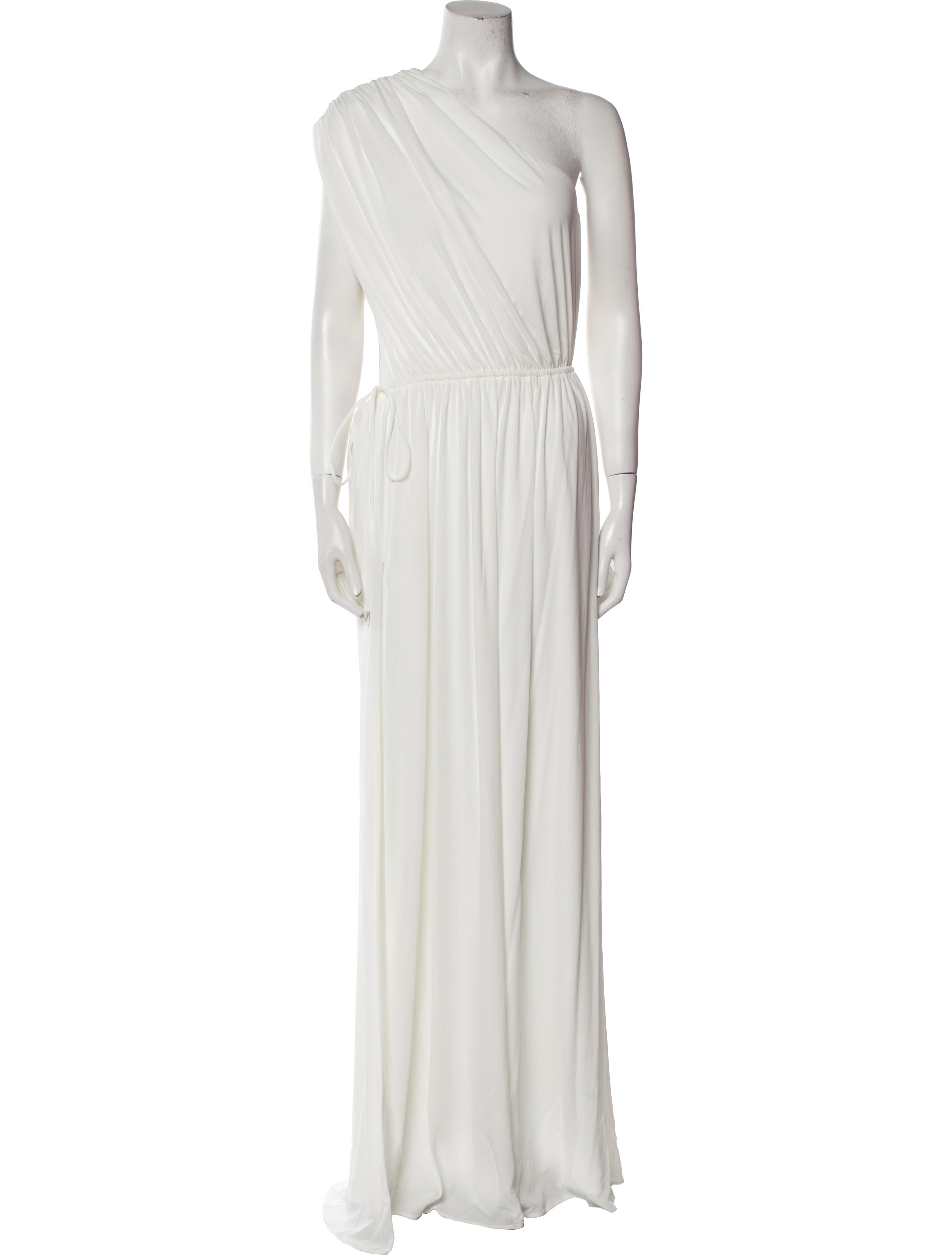 Halston One-Shoulder Long Dress