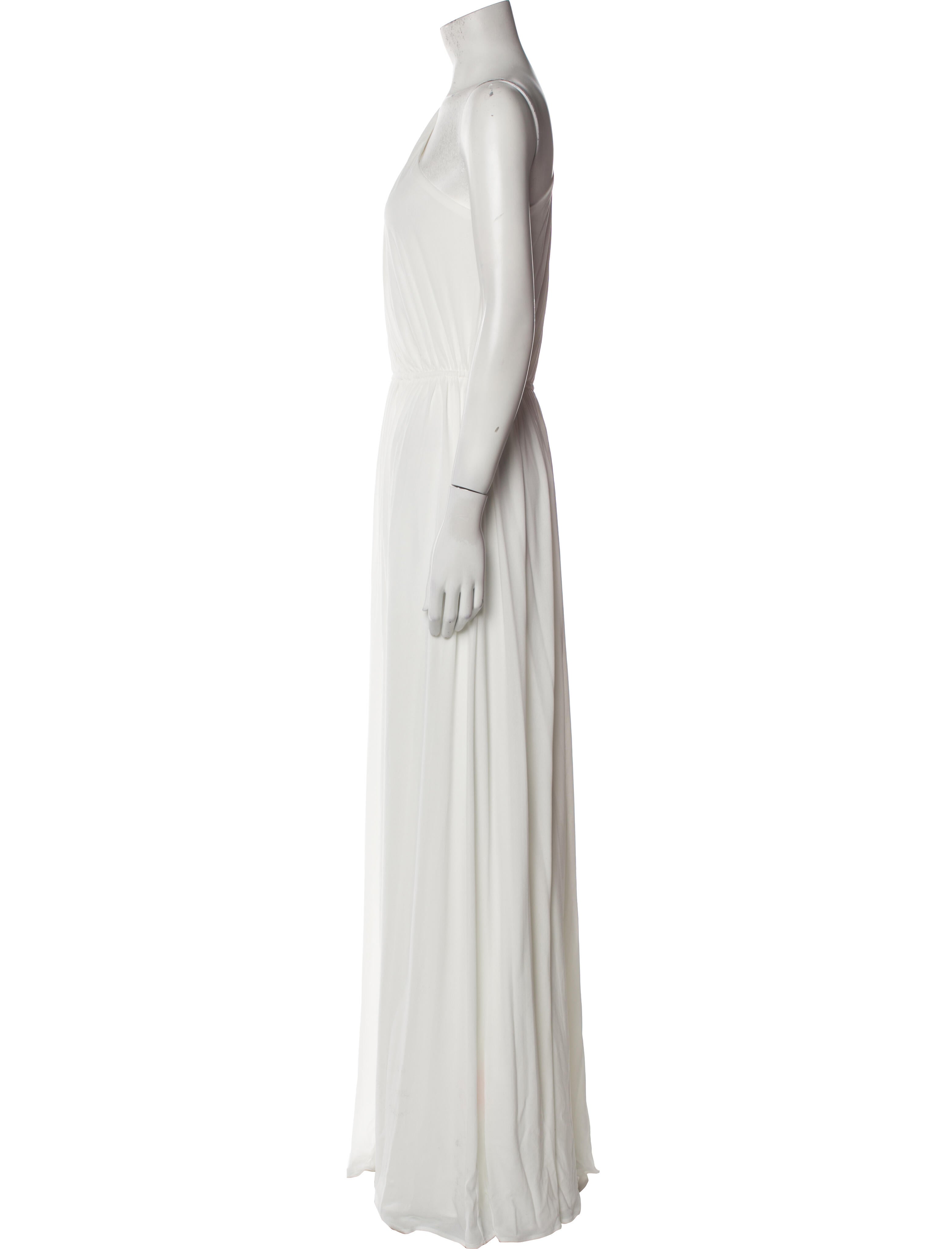 Halston One-Shoulder Long Dress