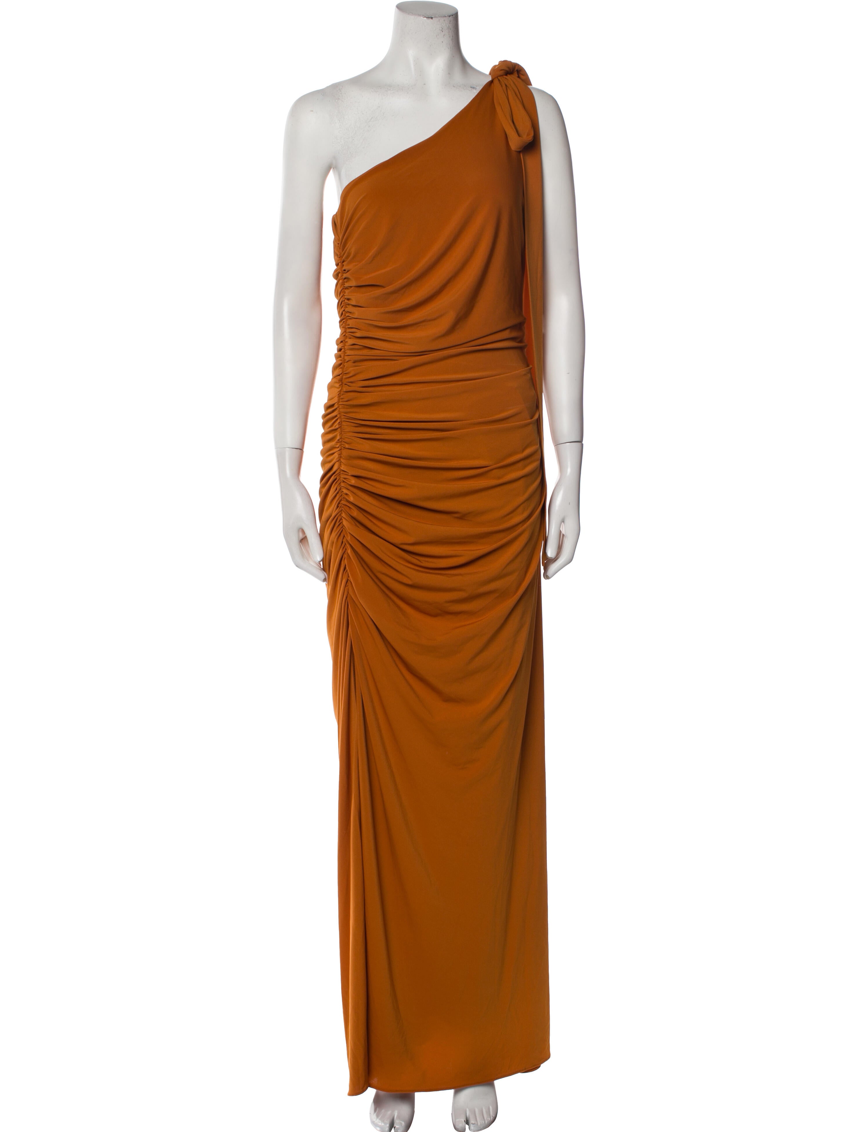 Halston One-Shoulder Long Dress