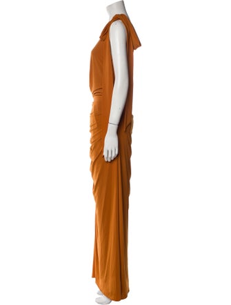 Halston One-Shoulder Long Dress