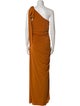 Halston One-Shoulder Long Dress