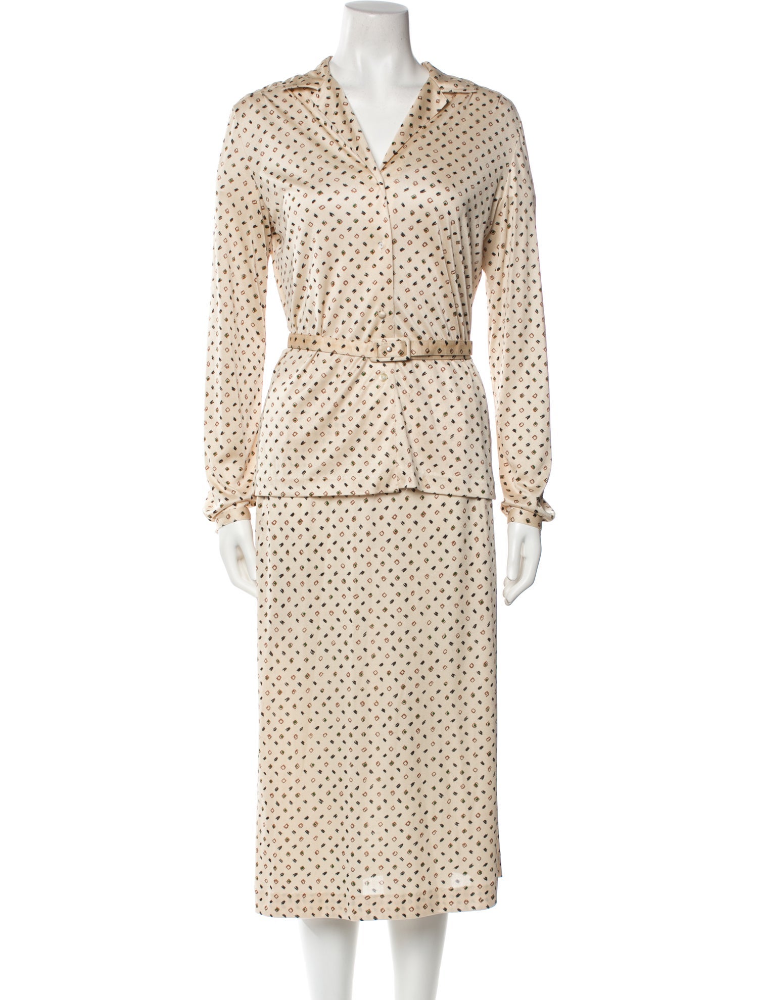 Halston Printed Skirt Set