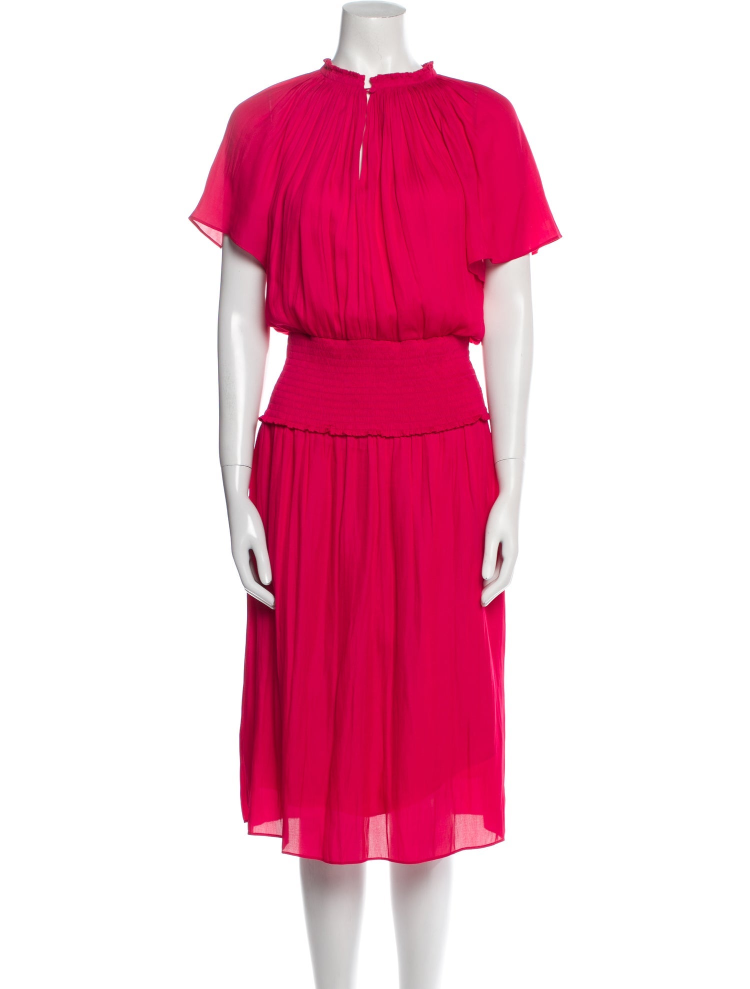Halston Mock Neck Midi Length Dress