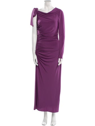 Halston Cowl Neck Long Dress