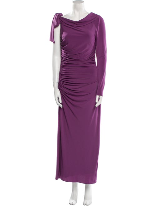 Halston Cowl Neck Long Dress
