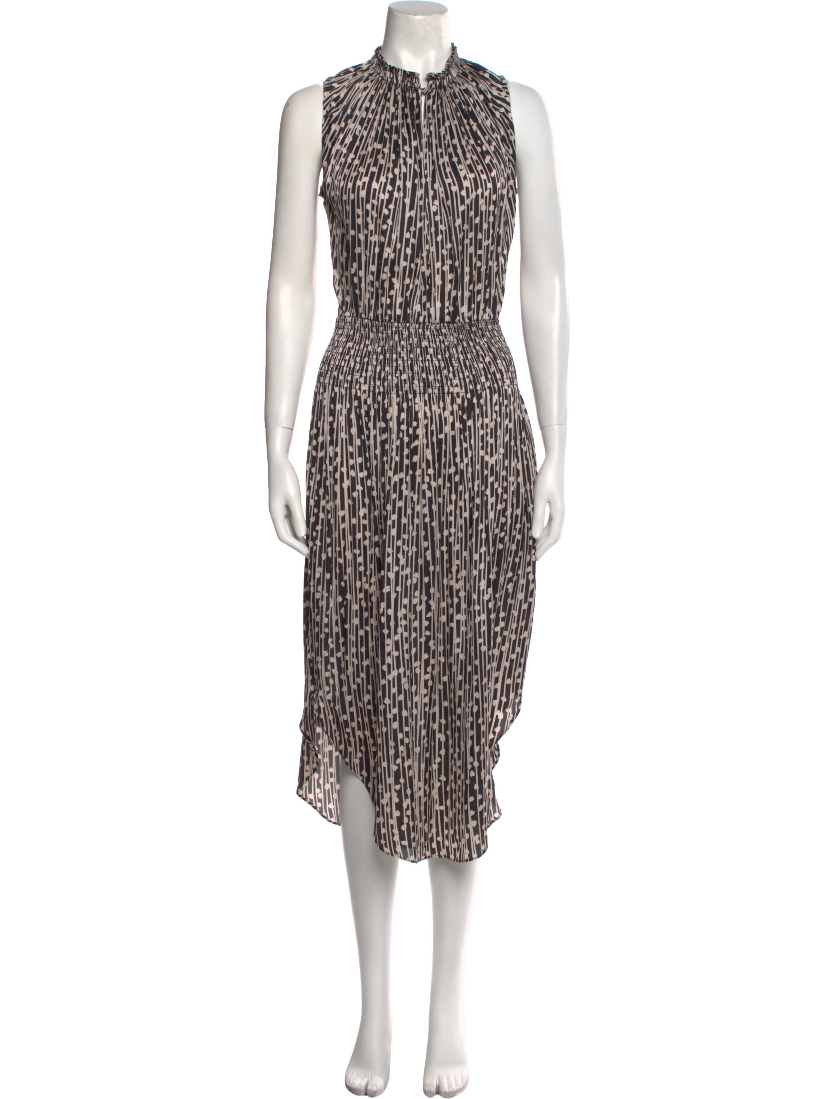 Halston Printed Long Dress
