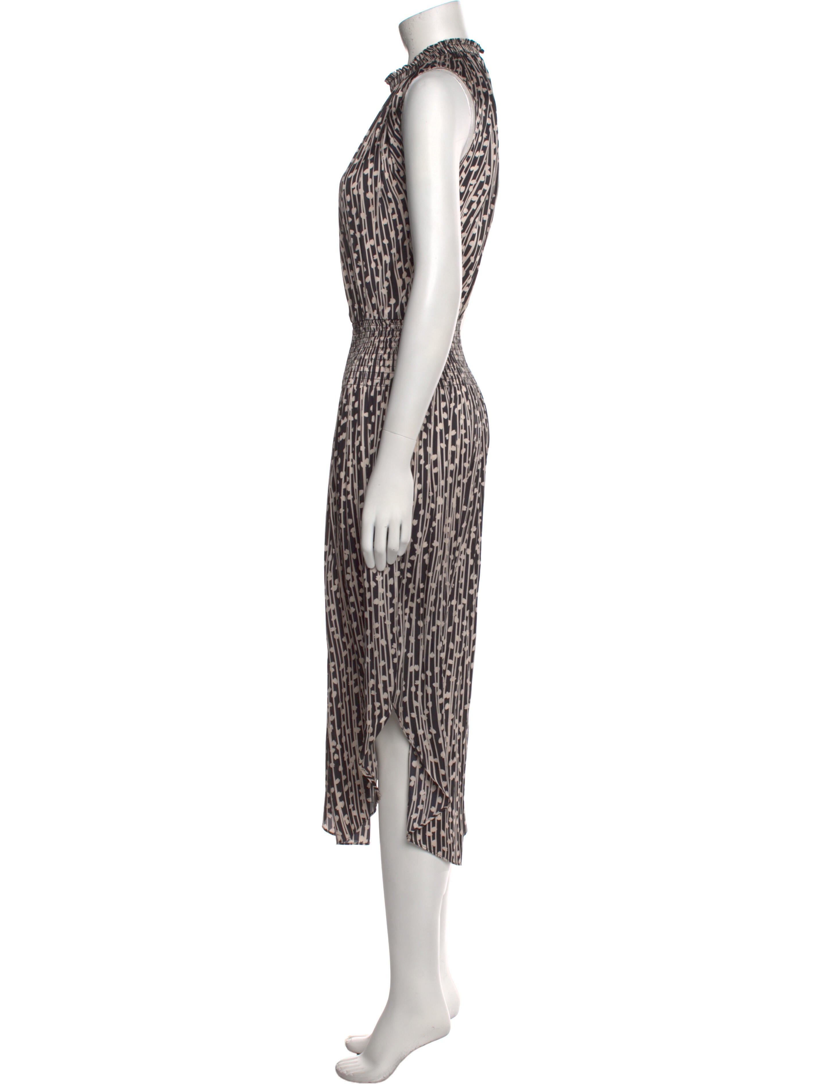 Halston Printed Long Dress