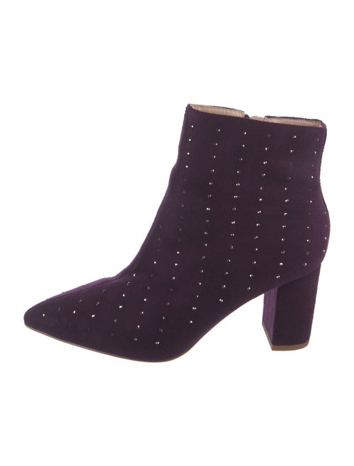 Halston Vegan Suede Crystal Embellishments Boots