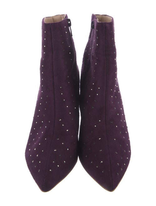 Halston Vegan Suede Crystal Embellishments Boots