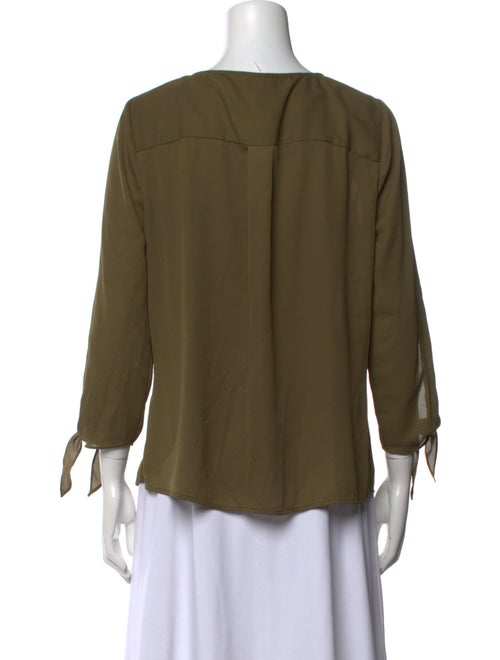 H by Halston Scoop Neck Three-Quarter Sleeve Blouse