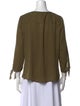 H by Halston Scoop Neck Three-Quarter Sleeve Blouse