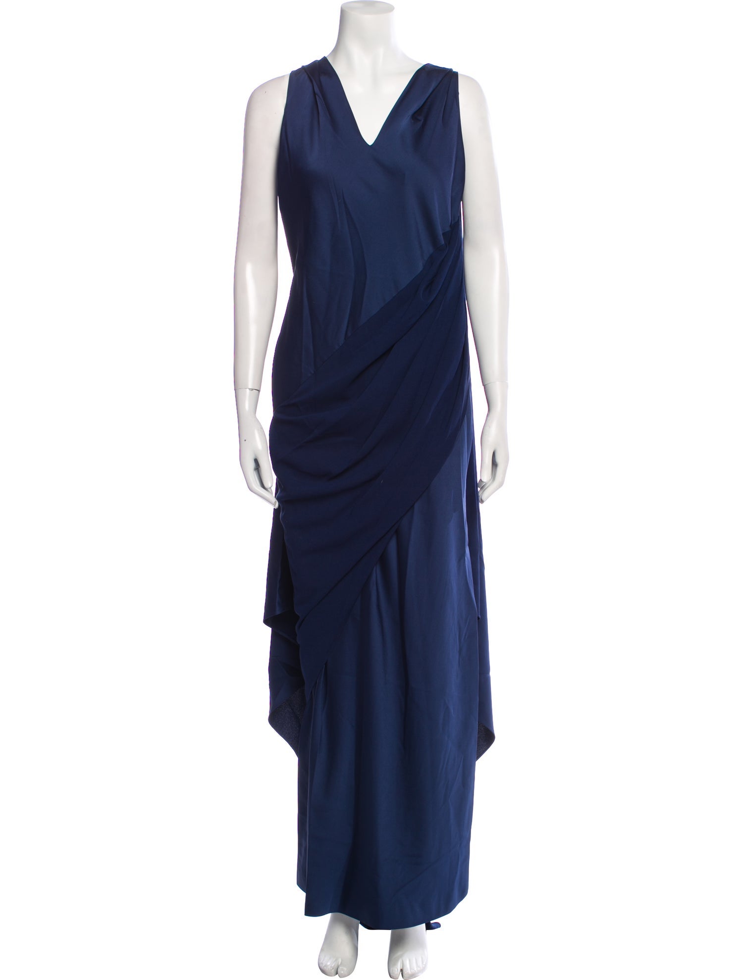 Halston V-Neck Long Dress
