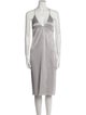 Halston V-Neck Midi Length Dress