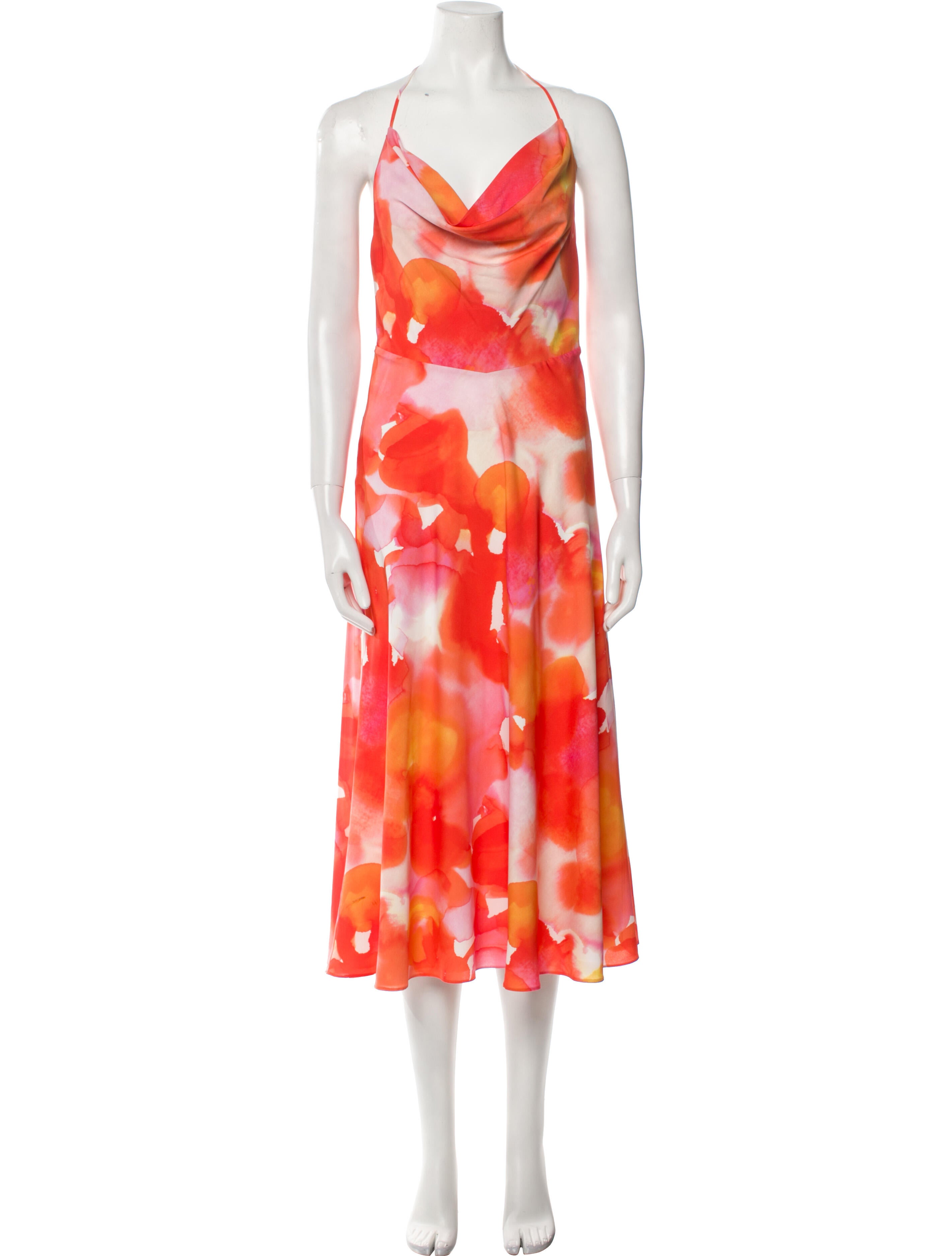 Halston Tie-Dye Print Long Dress