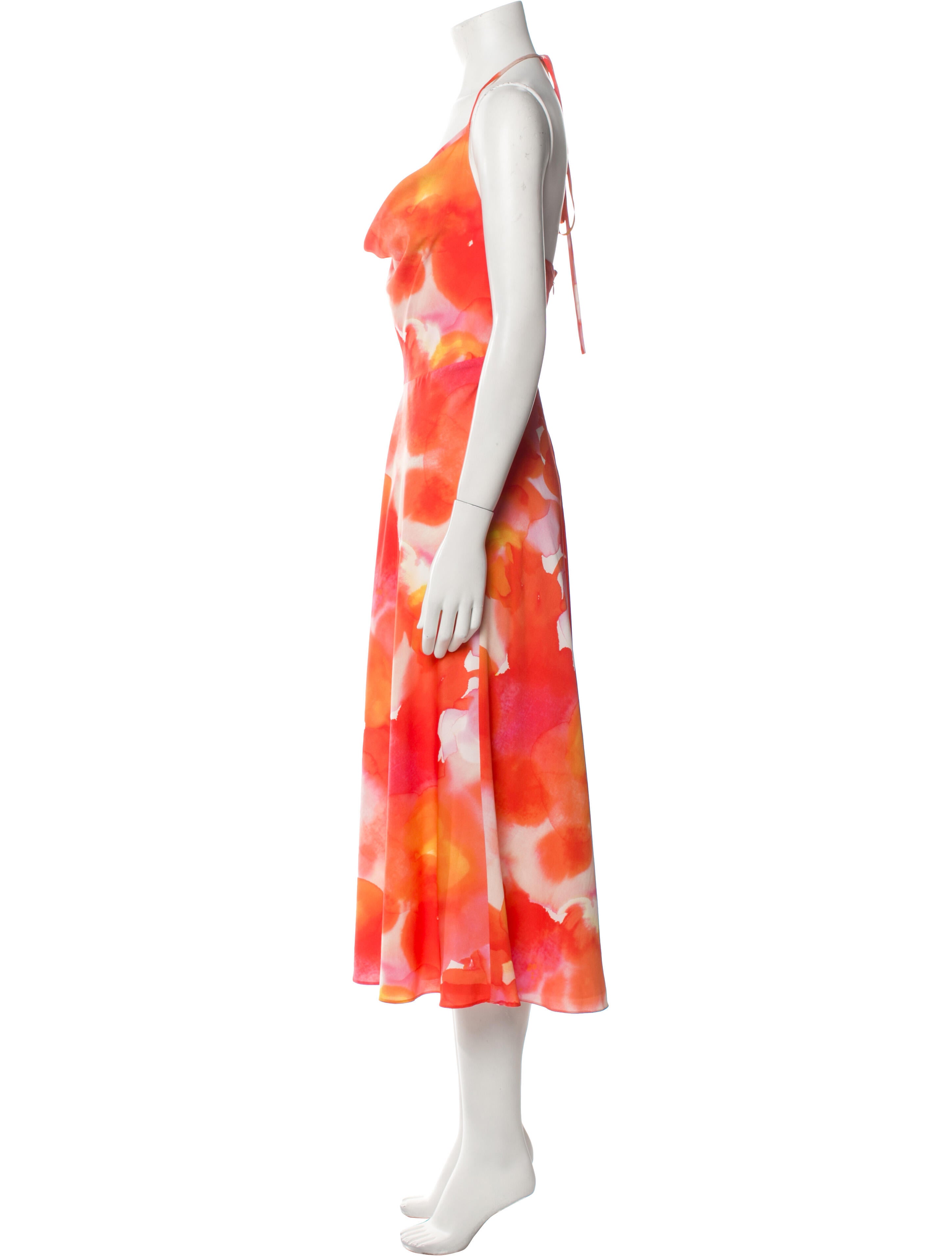 Halston Tie-Dye Print Long Dress