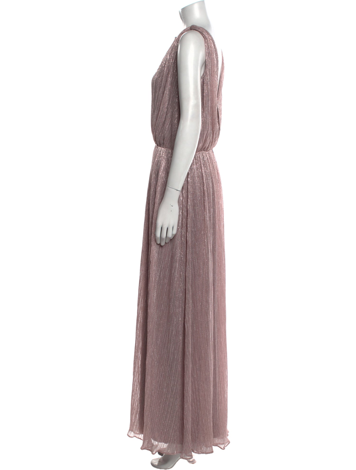 Halston V-Neck Long Dress