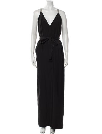 Halston V-Neck Jumpsuit