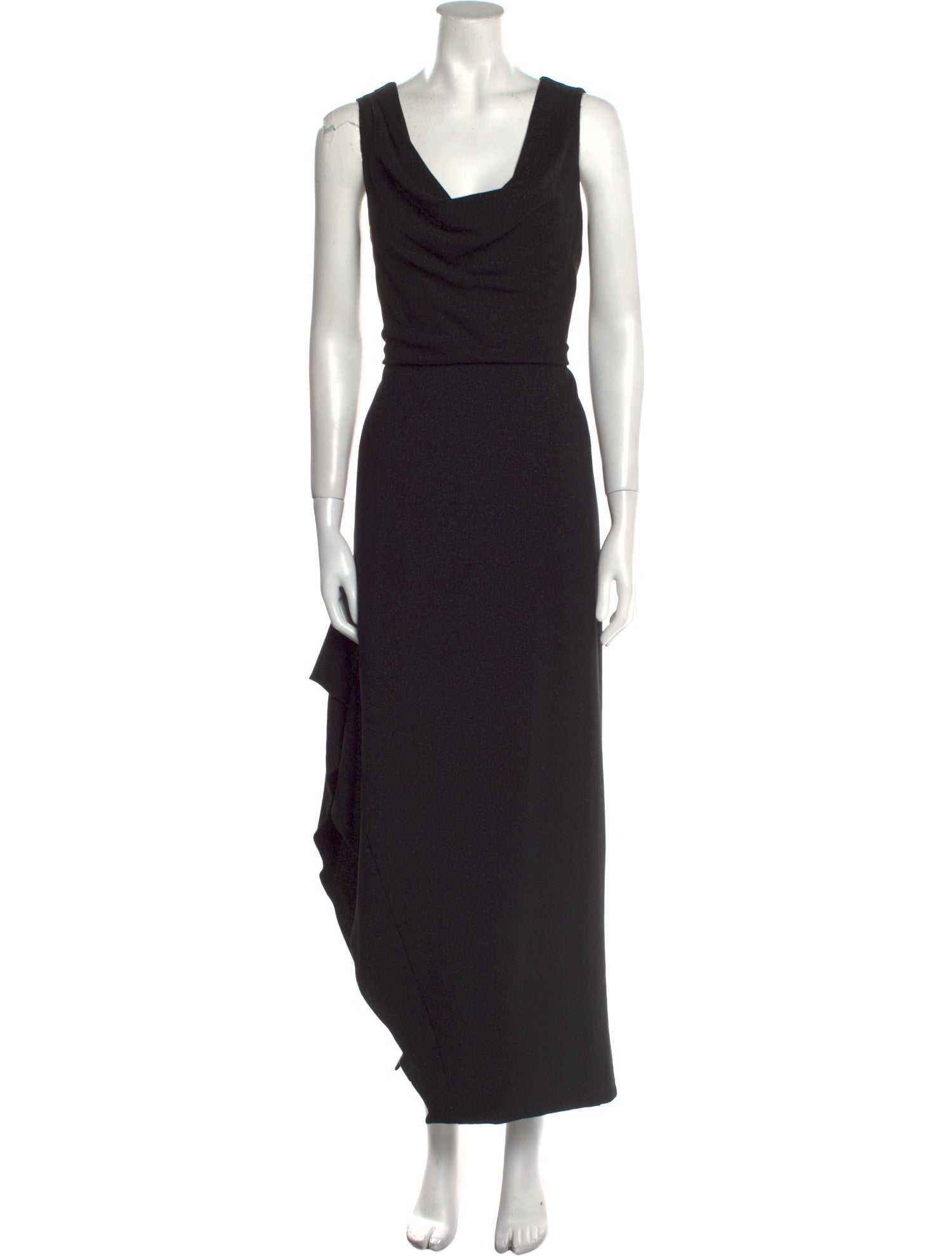 Halston Cowl Neck Long Dress